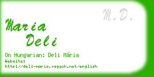 maria deli business card